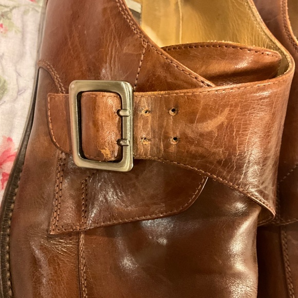 Johnston & Murphy Handcrafted in Italy 15-0298 Tan Leather Monk Strap Oxford 12